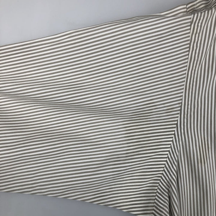 Ralph Lauren YARMOUTH Long Sleeve Button-Down Striped Shirt, Men's XL cotton Khaki type Vintage Second Hand