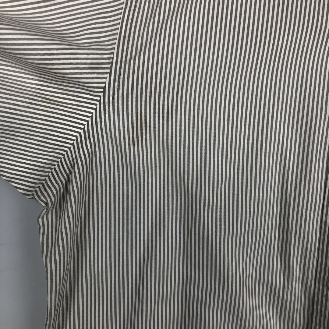 Ralph Lauren YARMOUTH Long Sleeve Button-Down Striped Shirt, Men's XL cotton Khaki type Vintage Second Hand
