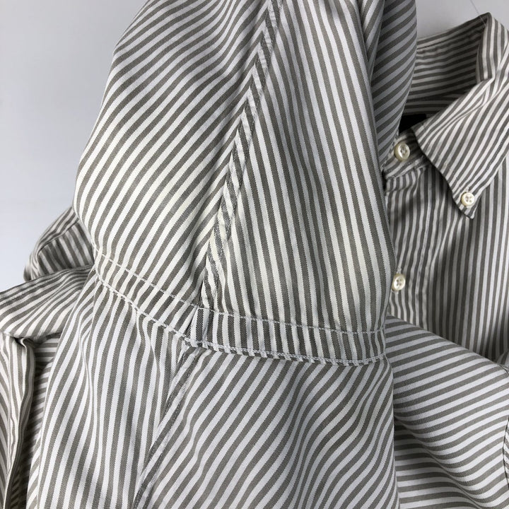 Ralph Lauren YARMOUTH Long Sleeve Button-Down Striped Shirt, Men's XL cotton Khaki type Vintage Second Hand