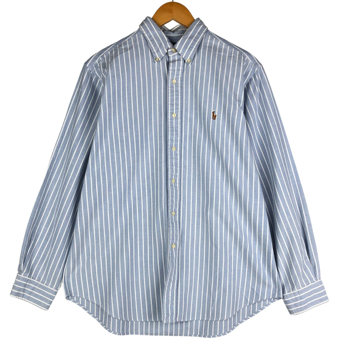 Ralph Lauren Classic Fit Long Sleeve Button Down Striped Shirt, Men's Size L cotton blue type Vintage Second Hand