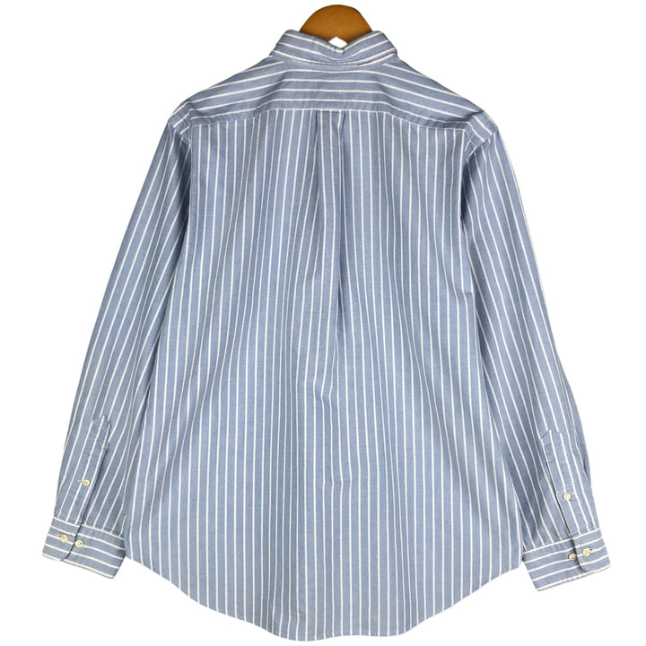 Ralph Lauren Classic Fit Long Sleeve Button Down Striped Shirt, Men's Size L cotton blue type Vintage Second Hand