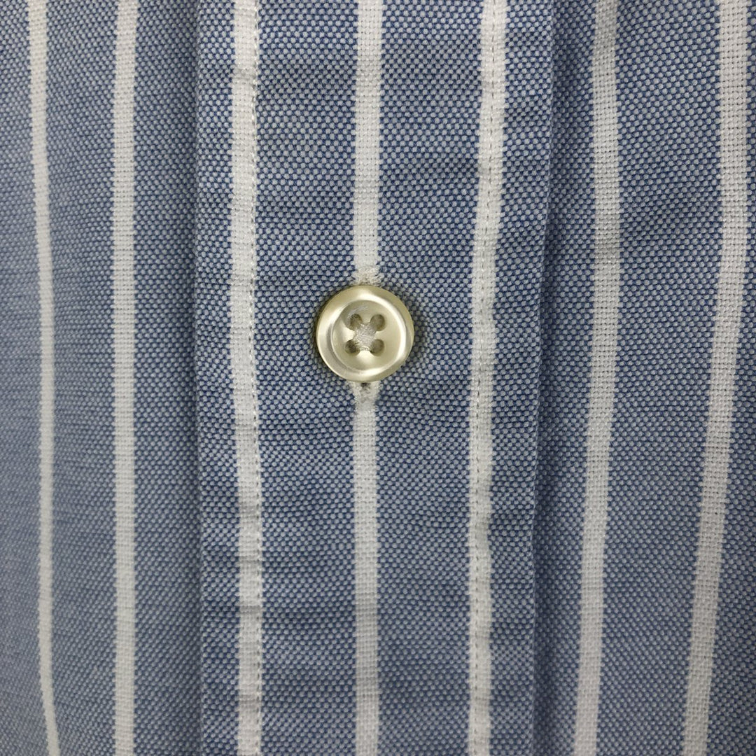 Ralph Lauren Classic Fit Long Sleeve Button Down Striped Shirt, Men's Size L cotton blue type Vintage Second Hand