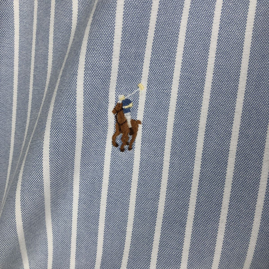 Ralph Lauren Classic Fit Long Sleeve Button Down Striped Shirt, Men's Size L cotton blue type Vintage Second Hand