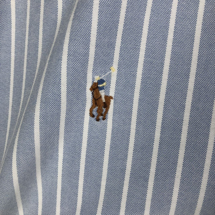 Ralph Lauren Classic Fit Long Sleeve Button Down Striped Shirt, Men's Size L cotton blue type Vintage Second Hand