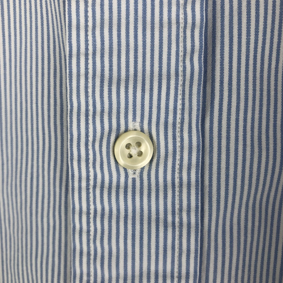 Ralph Lauren BLAKE Stripe Pattern Long Sleeve Button-Down Shirt, Men's Size XL cotton Blue type light blue Vintage Second Hand