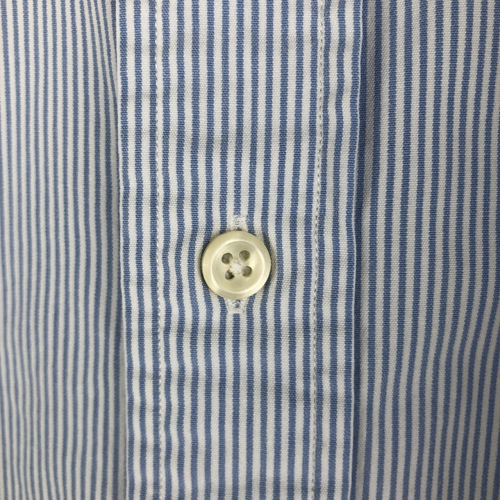 Ralph Lauren BLAKE Stripe Pattern Long Sleeve Button-Down Shirt, Men's Size XL cotton Blue type light blue Vintage Second Hand
