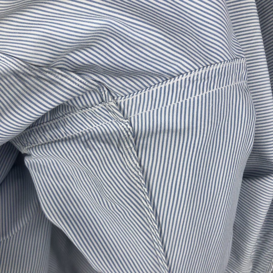 Ralph Lauren BLAKE Stripe Pattern Long Sleeve Button-Down Shirt, Men's Size XL cotton Blue type light blue Vintage Second Hand