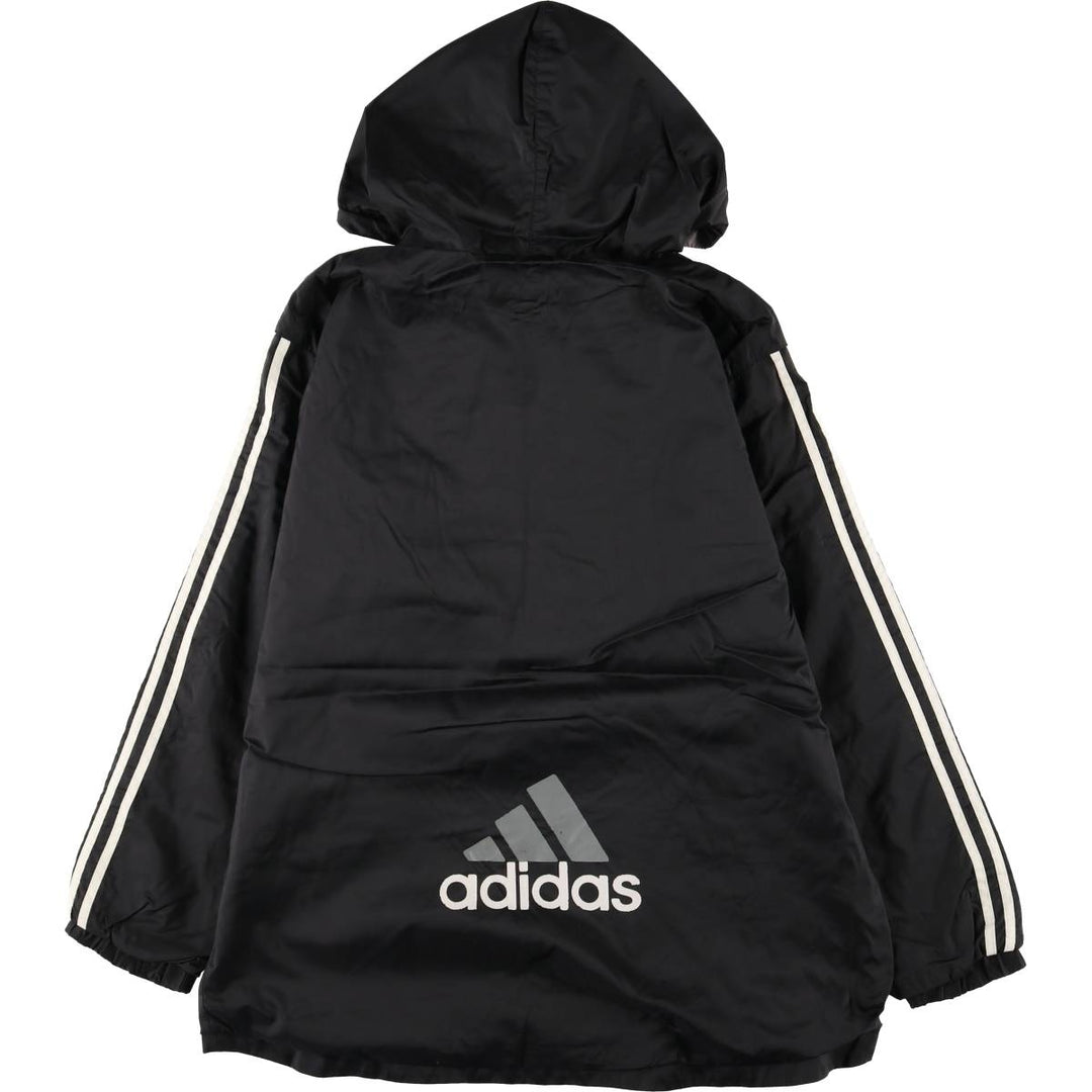 90s-00'S Adidas Half-Zip Hooded Nylon Pullover with Back Logo, Men's Size XL Nylon black type Vintage Second Hand