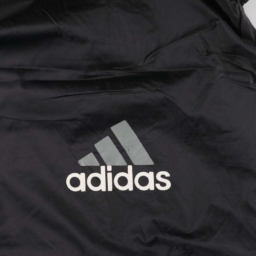 90s-00'S Adidas Half-Zip Hooded Nylon Pullover with Back Logo, Men's Size XL Nylon black type Vintage Second Hand