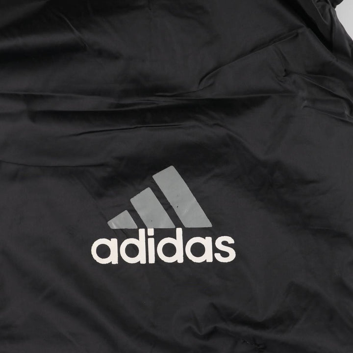 90s-00'S Adidas Half-Zip Hooded Nylon Pullover with Back Logo, Men's Size XL Nylon black type Vintage Second Hand