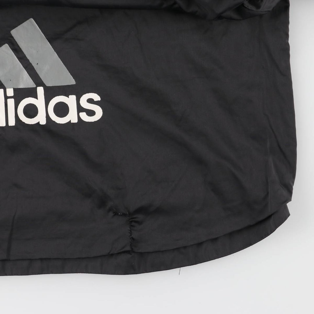 90s-00'S Adidas Half-Zip Hooded Nylon Pullover with Back Logo, Men's Size XL Nylon black type Vintage Second Hand