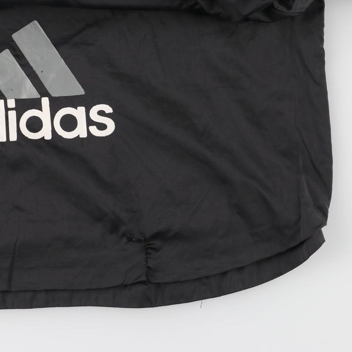 90s-00'S Adidas Half-Zip Hooded Nylon Pullover with Back Logo, Men's Size XL Nylon black type Vintage Second Hand