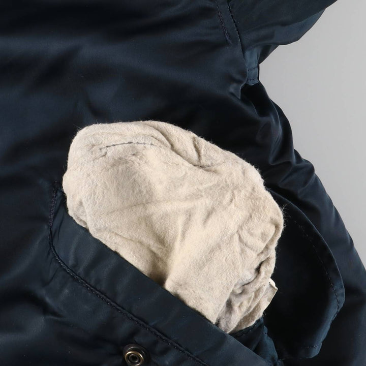 90'S civilian Alpha MA-1 style padded military flight jacket, made in the USA, men's size L, vintage Nylon navy blue type Vintage Second Hand