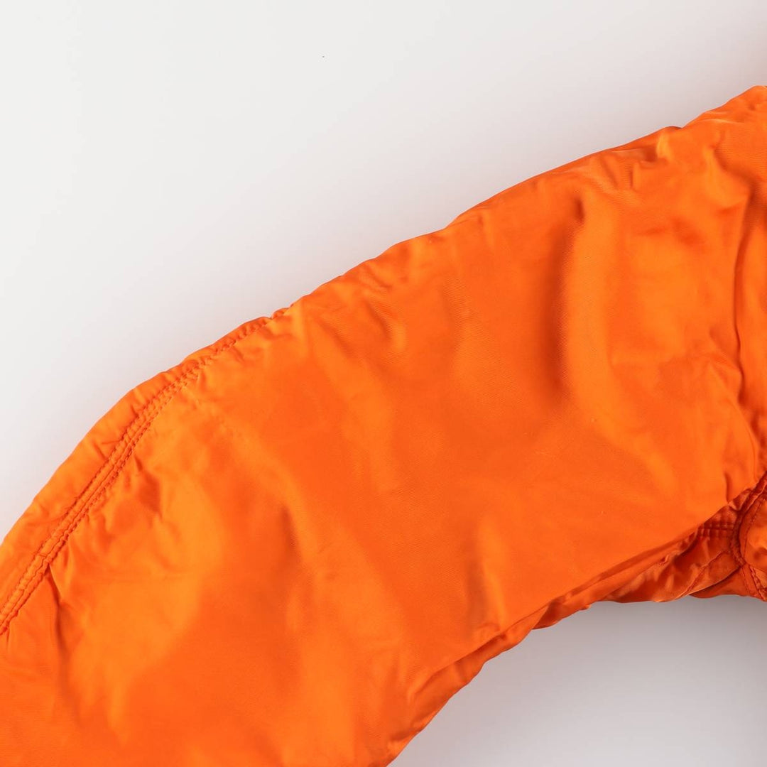 90'S civilian Alpha MA-1 style padded military flight jacket, made in the USA, men's size L, vintage Nylon navy blue type Vintage Second Hand