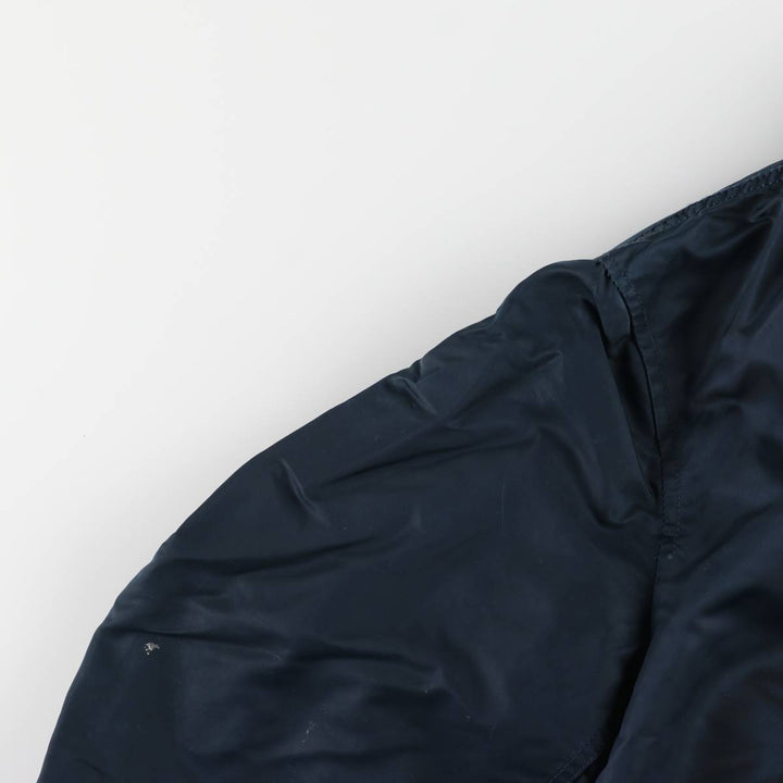 90'S civilian Alpha MA-1 style padded military flight jacket, made in the USA, men's size XL, vintage Nylon navy blue type Vintage Second Hand