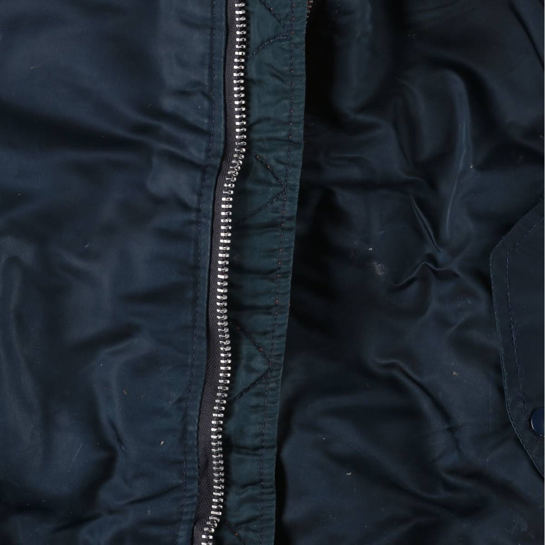 90'S civilian Alpha MA-1 style padded military flight jacket, made in the USA, men's size XL, vintage Nylon navy blue type Vintage Second Hand