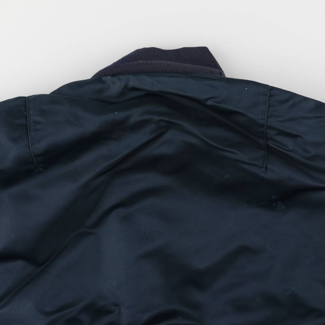 90'S civilian Alpha MA-1 style padded military flight jacket, made in the USA, men's size XL, vintage Nylon navy blue type Vintage Second Hand