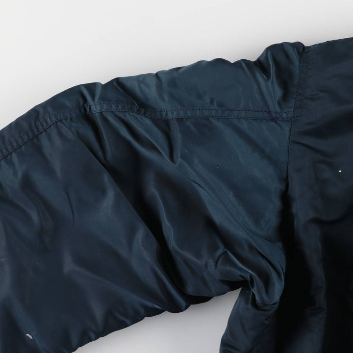 90'S civilian Alpha MA-1 style padded military flight jacket, made in the USA, men's size XL, vintage Nylon navy blue type Vintage Second Hand