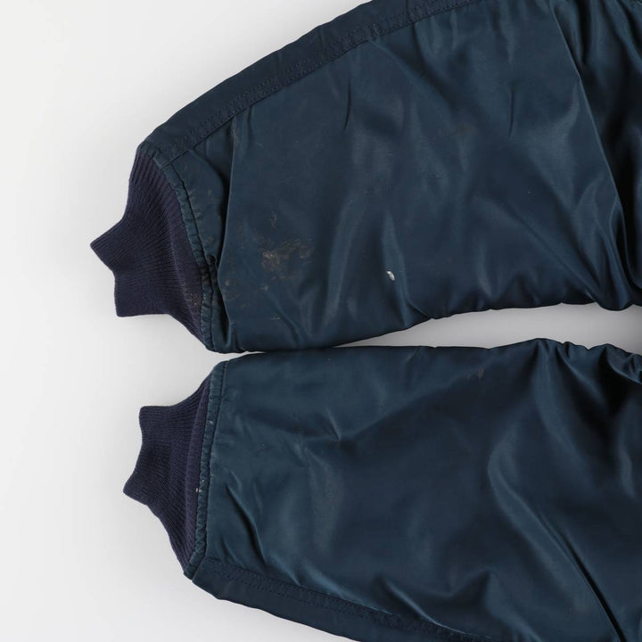 90'S civilian Alpha MA-1 style padded military flight jacket, made in the USA, men's size XL, vintage Nylon navy blue type Vintage Second Hand