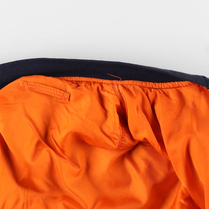 90'S civilian Alpha MA-1 style padded military flight jacket, made in the USA, men's size XL, vintage Nylon navy blue type Vintage Second Hand