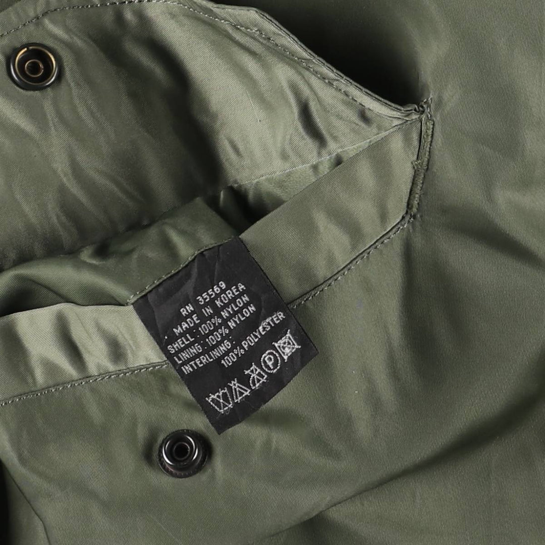 90'S civilian Alpha MA-1 style padded military flight jacket, men's size L, vintage Nylon Khaki type Vintage Second Hand