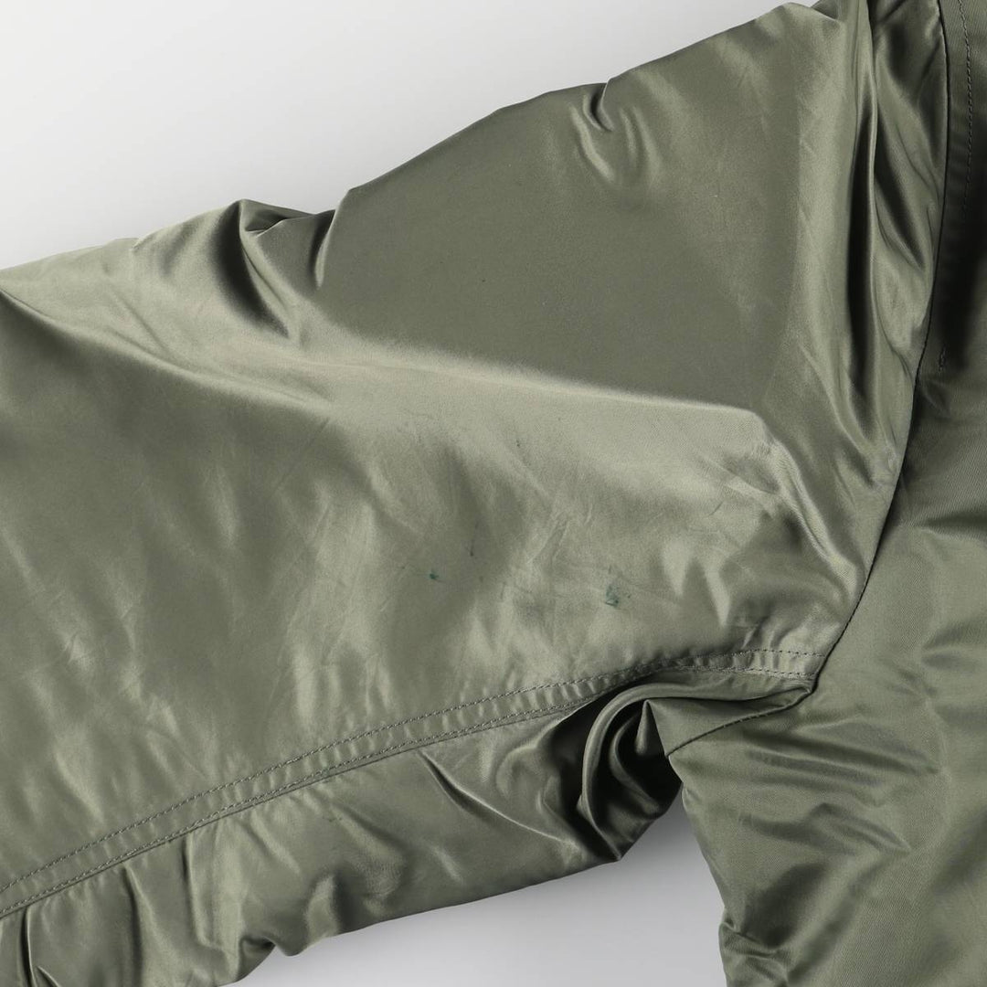 90'S civilian Alpha MA-1 style padded military flight jacket, men's size L, vintage Nylon Khaki type Vintage Second Hand