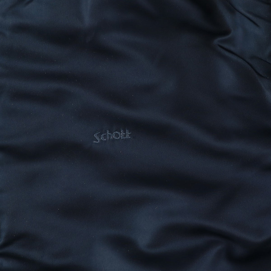 Civilian SCHOTT MA-1 style padded military flight jacket, men's size M Nylon navy blue type Vintage Second Hand