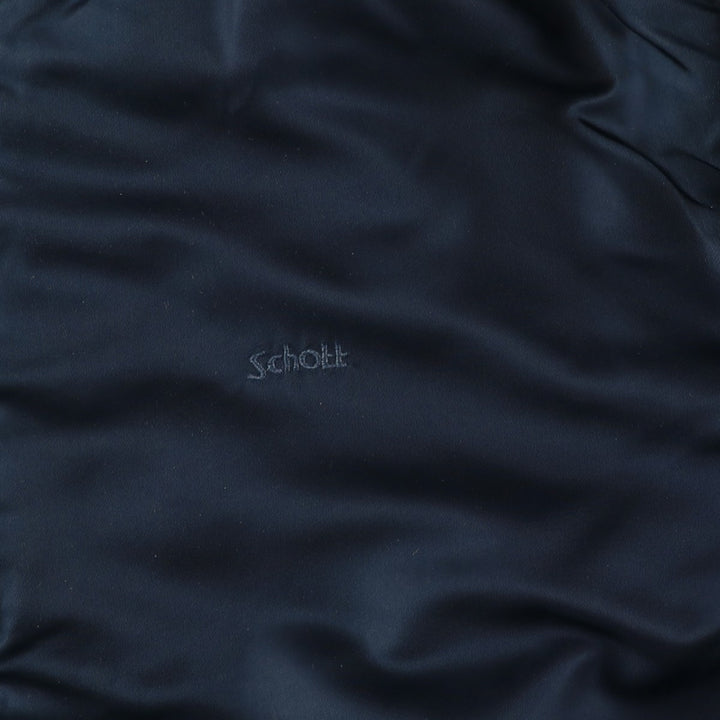 Civilian SCHOTT MA-1 style padded military flight jacket, men's size M Nylon navy blue type Vintage Second Hand