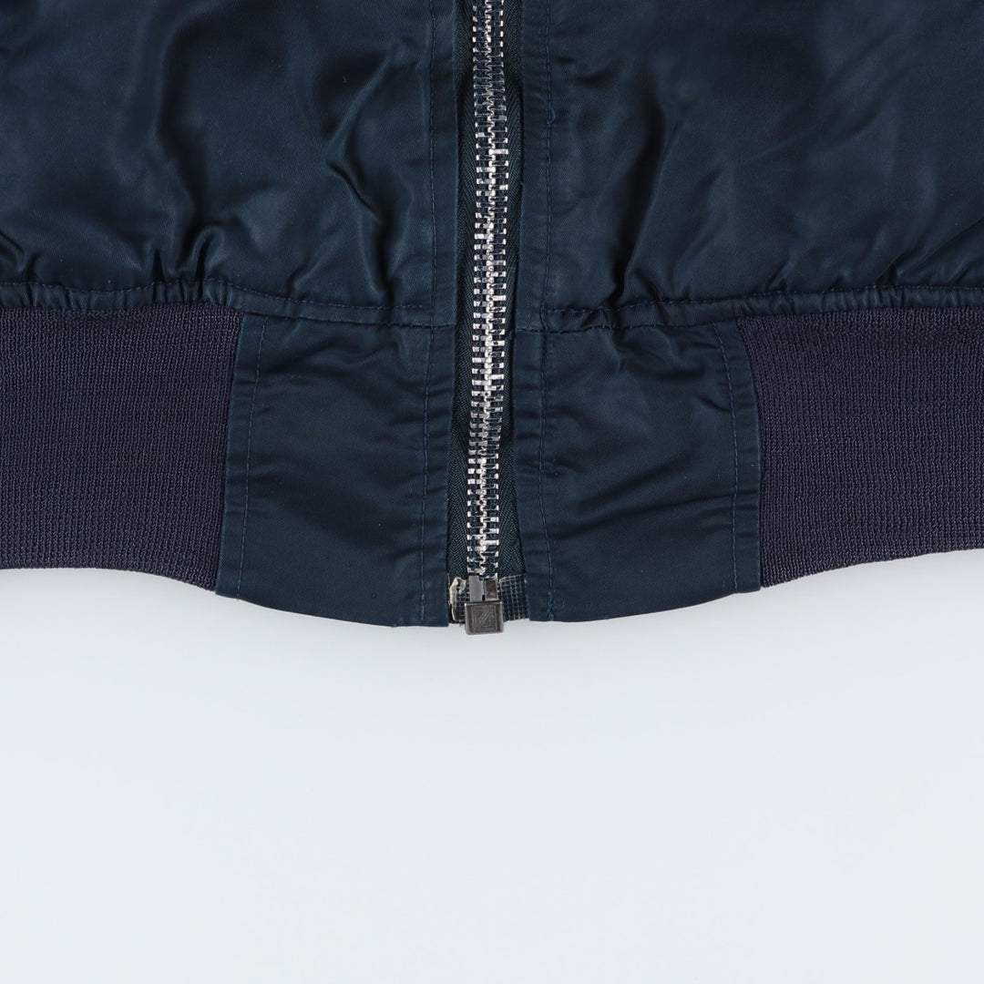 Civilian SCHOTT MA-1 style padded military flight jacket, men's size M Nylon navy blue type Vintage Second Hand