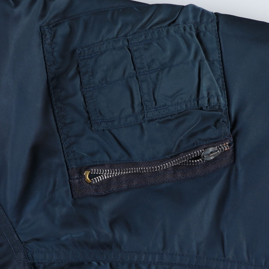 Civilian SCHOTT MA-1 style padded military flight jacket, men's size M Nylon navy blue type Vintage Second Hand