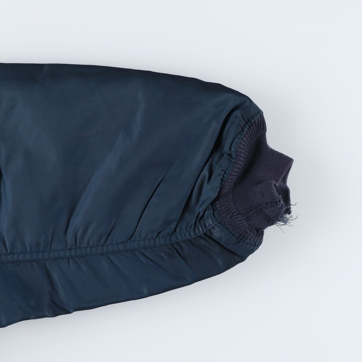 Civilian SCHOTT MA-1 style padded military flight jacket, men's size M Nylon navy blue type Vintage Second Hand