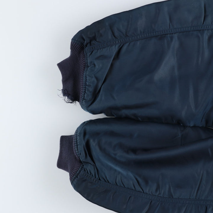 Civilian SCHOTT MA-1 style padded military flight jacket, men's size M Nylon navy blue type Vintage Second Hand