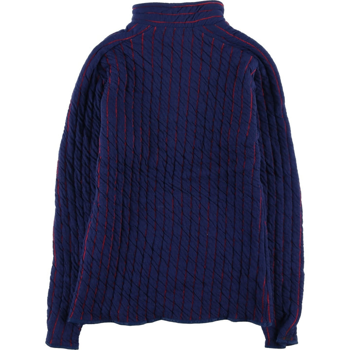 Vintage 1980'S Patagonia Stripe Pattern Padded Half-Zip Sweatshirt, Women's Size Medium others navy blue type Vintage Second Hand