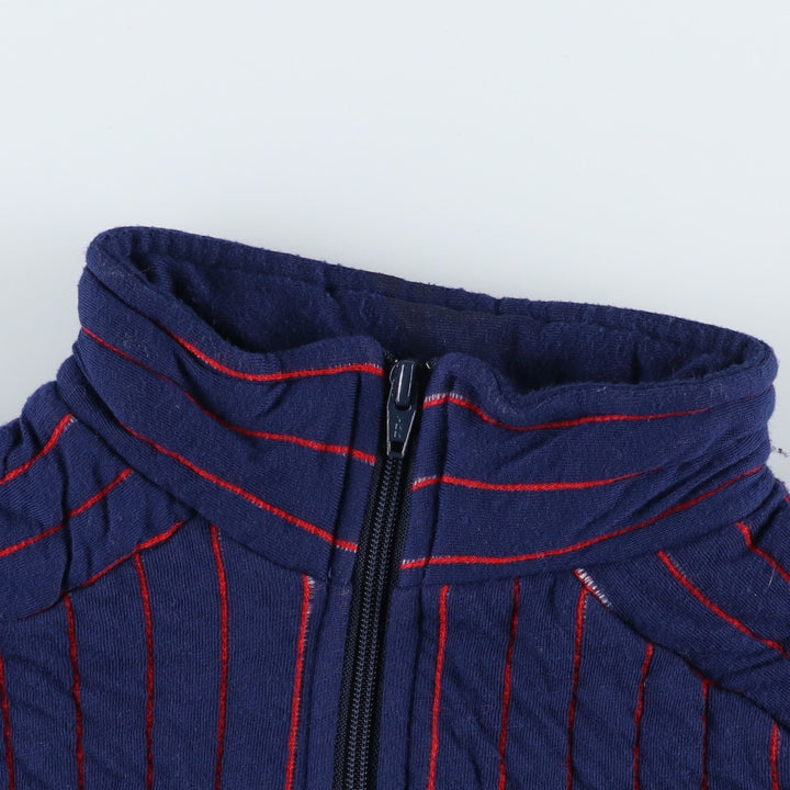 Vintage 1980'S Patagonia Stripe Pattern Padded Half-Zip Sweatshirt, Women's Size Medium others navy blue type Vintage Second Hand