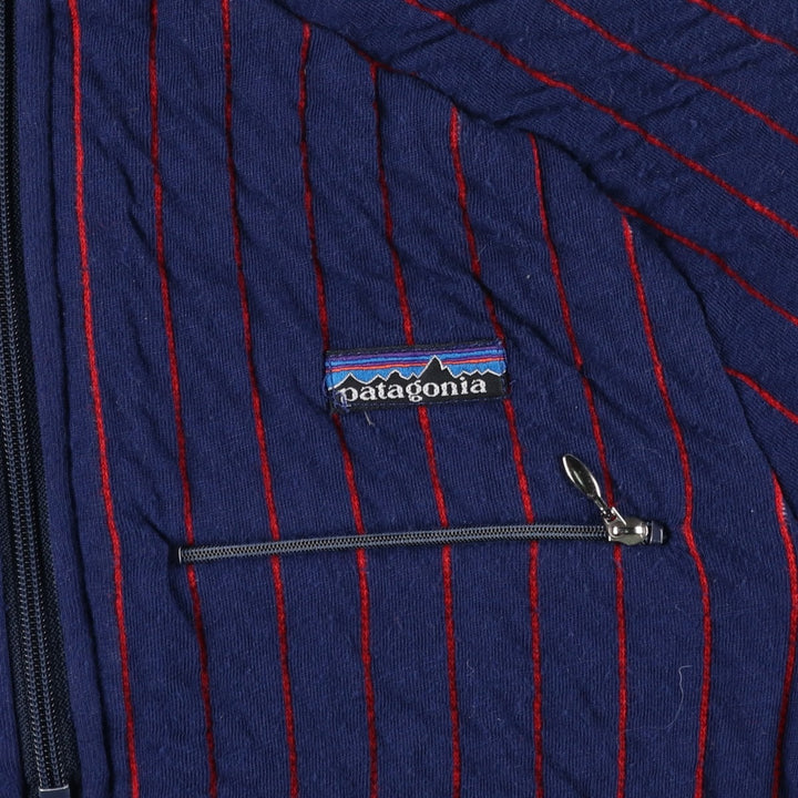 Vintage 1980'S Patagonia Stripe Pattern Padded Half-Zip Sweatshirt, Women's Size Medium others navy blue type Vintage Second Hand