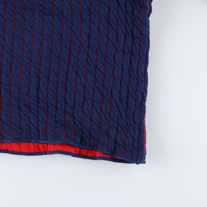 Vintage 1980'S Patagonia Stripe Pattern Padded Half-Zip Sweatshirt, Women's Size Medium others navy blue type Vintage Second Hand