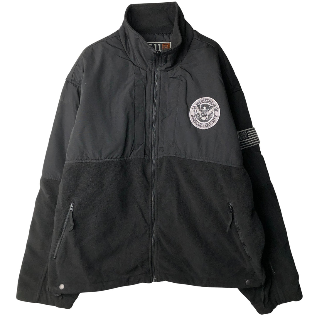 5.11 TACTICAL SERIES Nylon x Fleece Jacket, Men's XXL polyester black type Vintage Second Hand