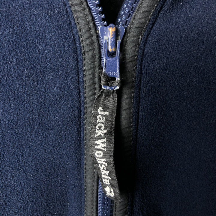 2000'S Jack Wolfskin Wind Stopper Fleece Jacket, Men's Size L polyester navy blue type Vintage Second Hand