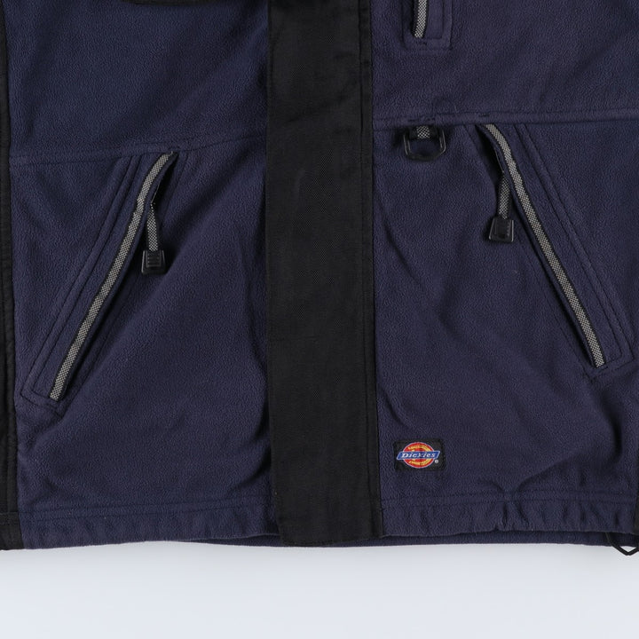 Dickies Eisenhower Fleece Jacket, Men's Size Medium polyester navy blue type Vintage Second Hand