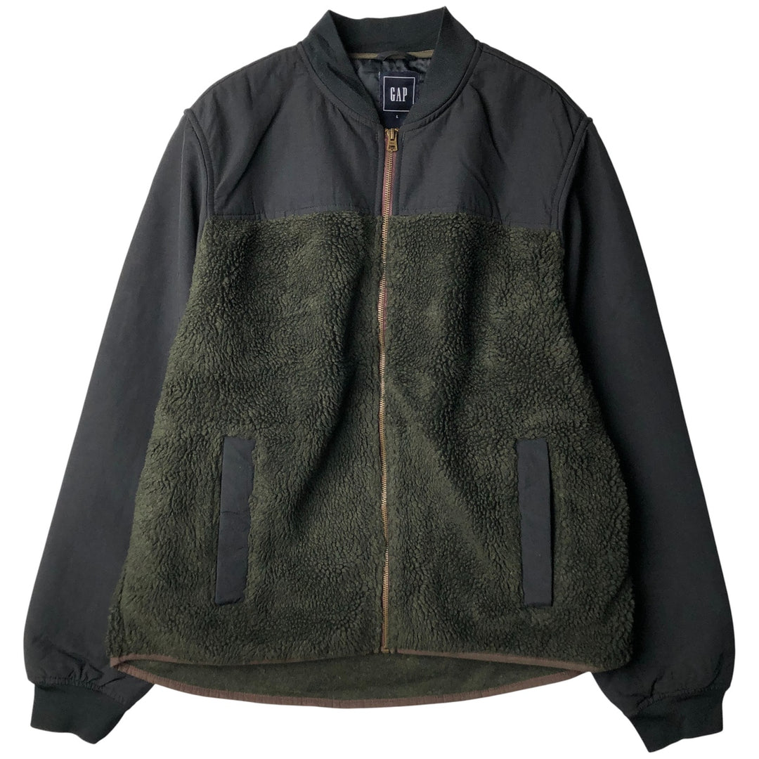 GAP Nylon and Fleece Jacket, Men's Size L polyester dark green Vintage Second Hand