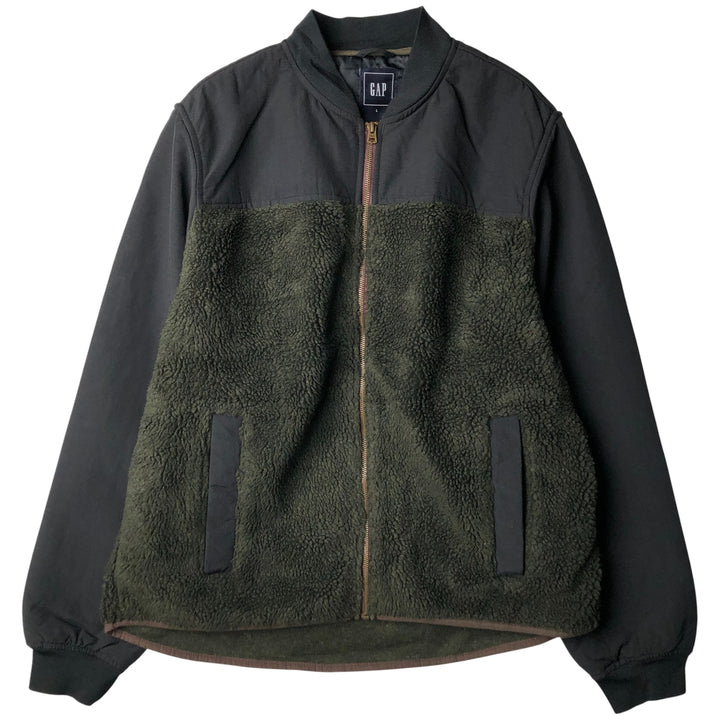 GAP Nylon and Fleece Jacket, Men's Size L polyester dark green Vintage Second Hand
