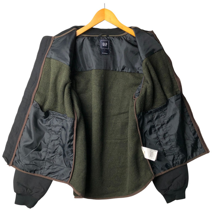 GAP Nylon and Fleece Jacket, Men's Size L polyester dark green Vintage Second Hand