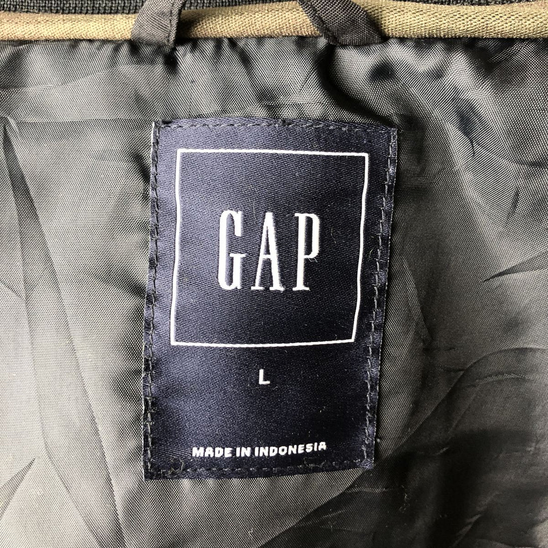 GAP Nylon and Fleece Jacket, Men's Size L polyester dark green Vintage Second Hand