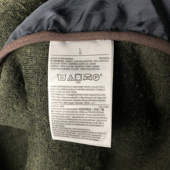 GAP Nylon and Fleece Jacket, Men's Size L polyester dark green Vintage Second Hand