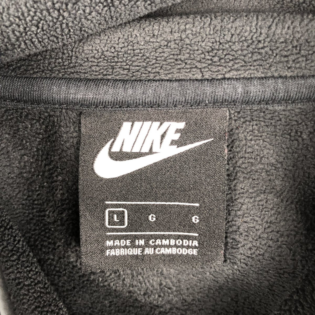 Nike Half-Zip Fleece Pullover, Men's Size L polyester black type Vintage Second Hand