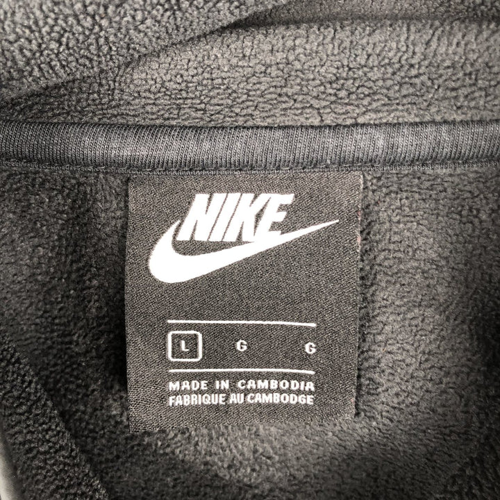 Nike Half-Zip Fleece Pullover, Men's Size L polyester black type Vintage Second Hand