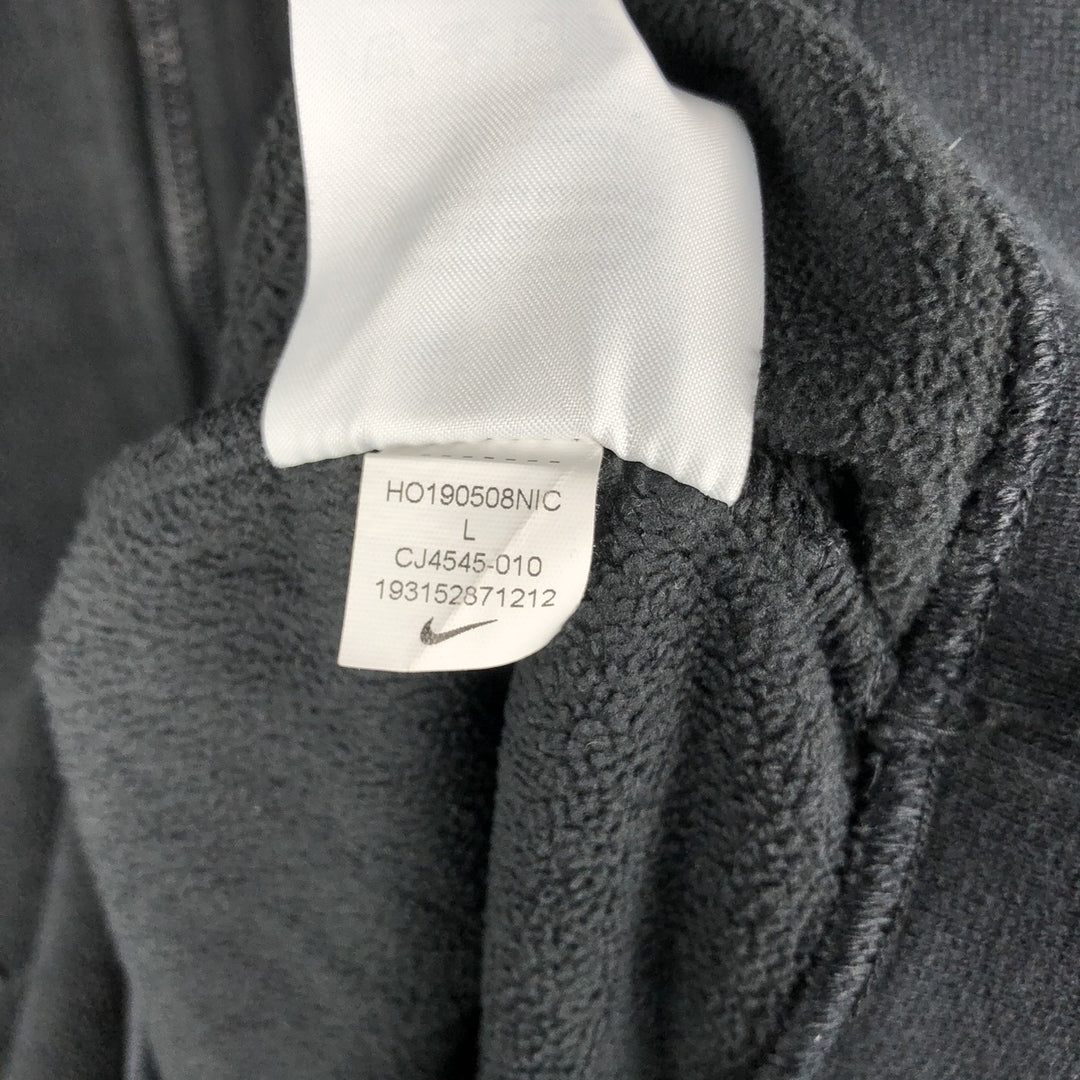 Nike Half-Zip Fleece Pullover, Men's Size L polyester black type Vintage Second Hand