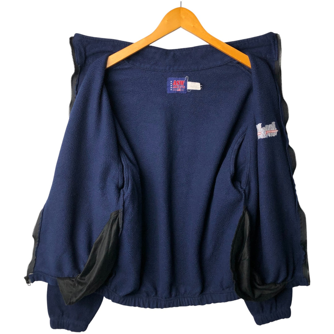 ASW JACKETS Fleece Jacket, Made in USA, Men's Size M polyester navy blue type Vintage Second Hand