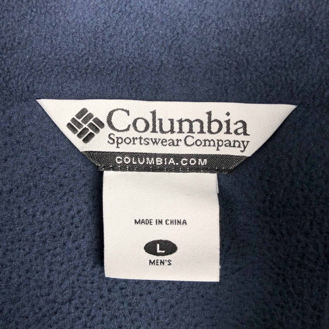 2000'S Columbia Half-Zip Fleece Pullover, Men's Size L polyester navy blue type Vintage Second Hand