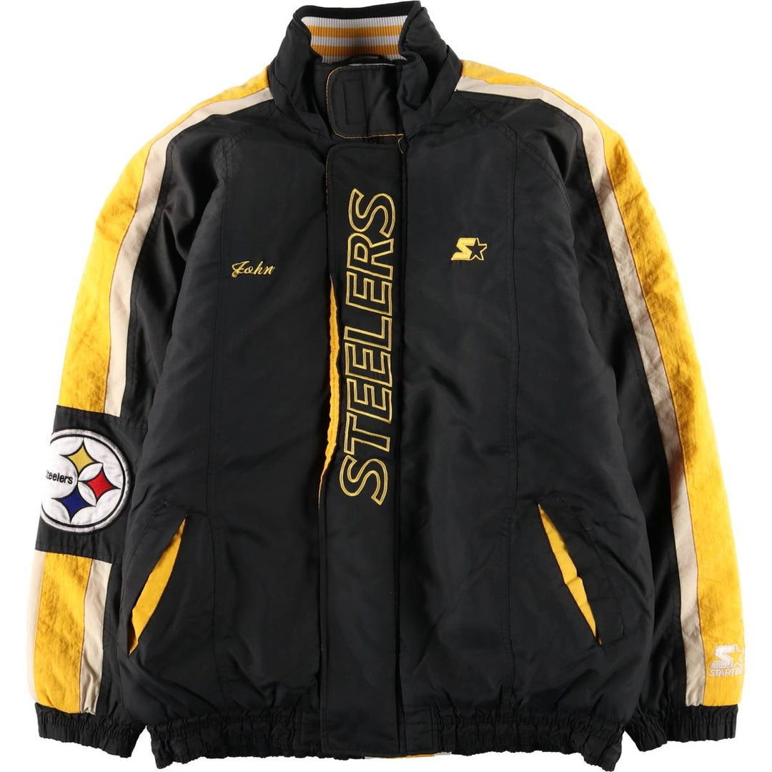 Starter NFL Pittsburgh Steelers Padded Jacket Puffer Jacket Men's XL (approx.) Nylon black type Vintage Second Hand